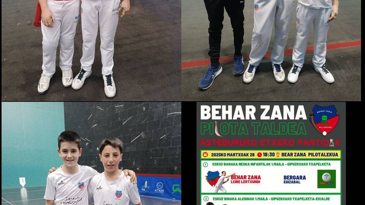 Eizagirre-Iraola -Lanzetak infantiletan 1. mailako eta Ezkioga-Urruzolak 2. mailako Gipuzkoako Eskuz Binakako finaletan